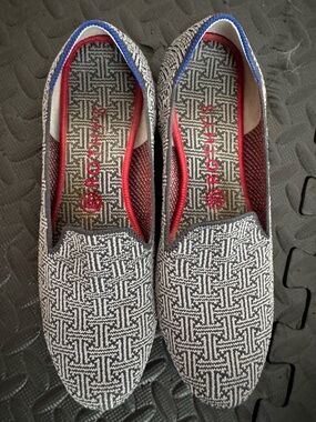 Rothy's Blue & Gray Woven Slip-On Flats